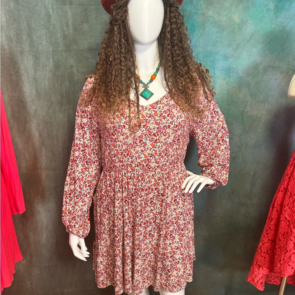 Torrid Floral Print Dress - Red and White